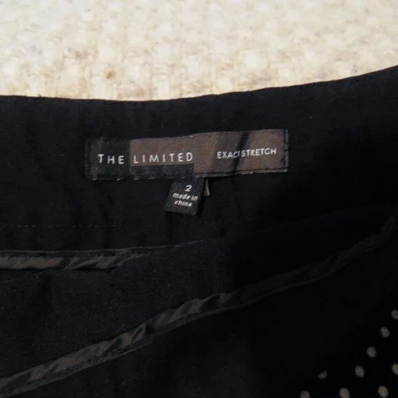 The Limited Polka Dot Stretch Pencil Skirt 2 Minimalist Office Retro Black White - Picture 2 of 8